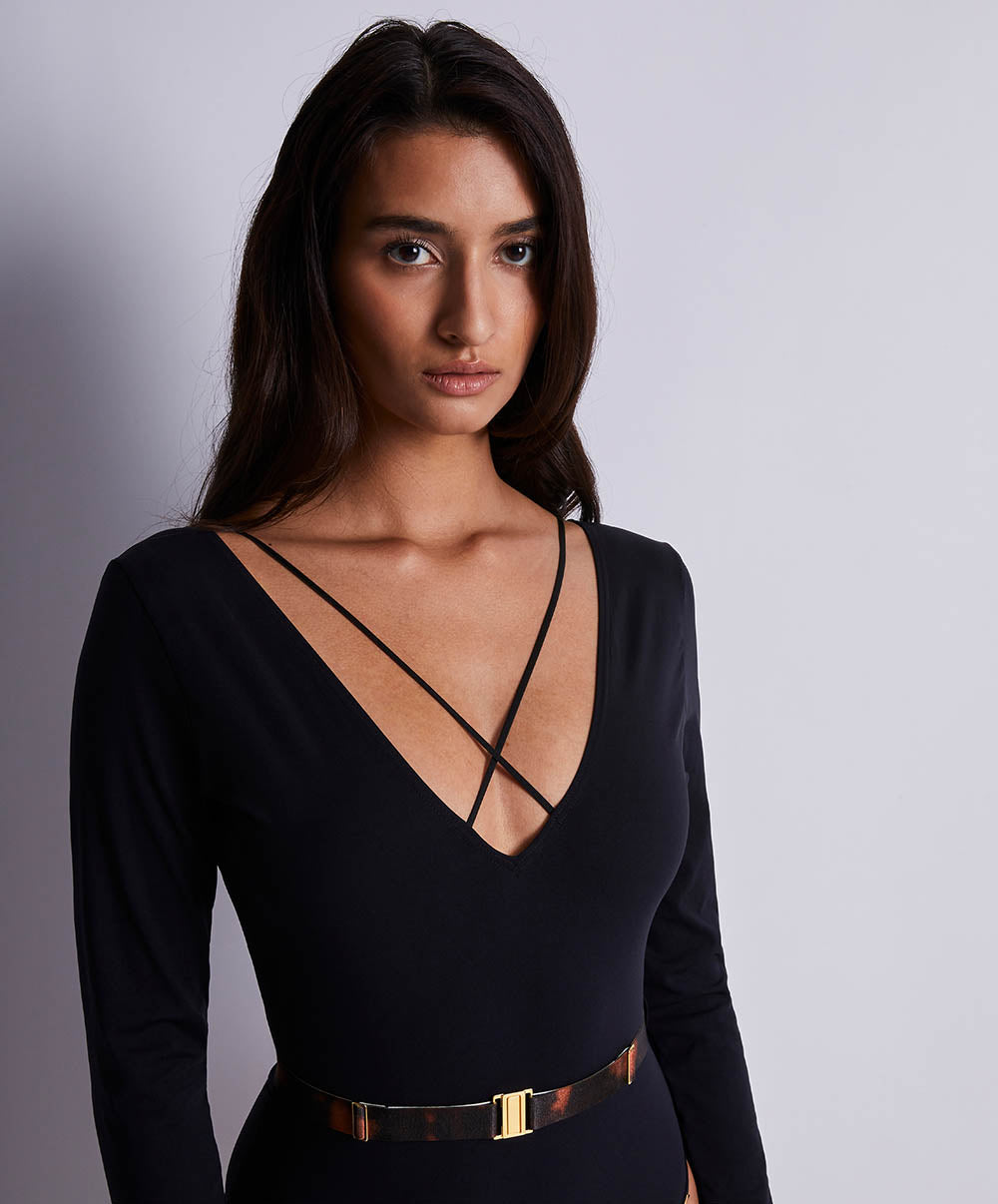 Body manches longues Hot motion Noir Aubade 2H86-1-NO