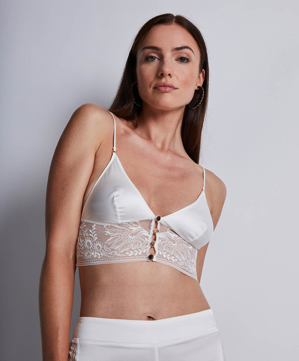 Soutien-gorge triangle soie Midnight whisper Opale Aubade 2S10-OPAL
