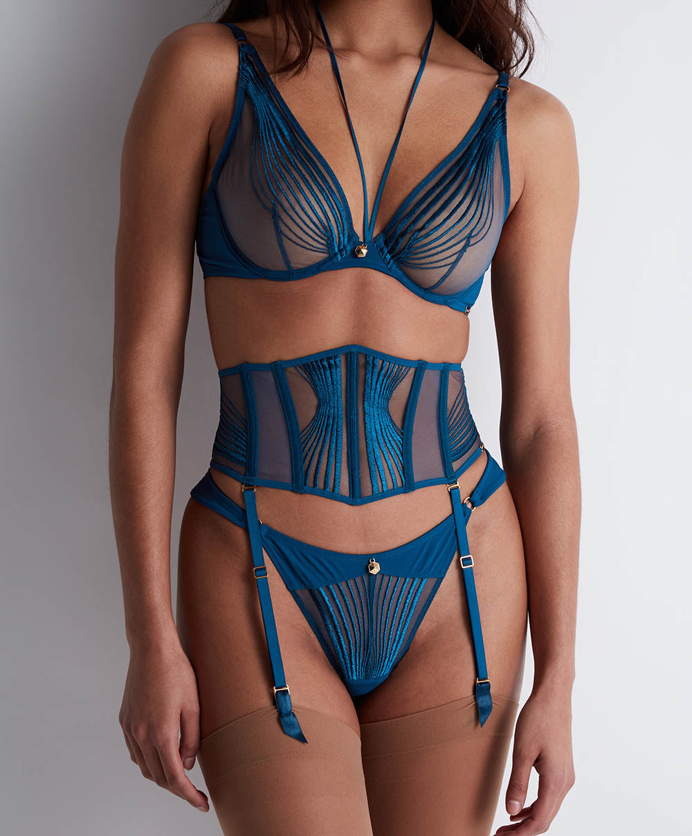 Serre-taille Sumptuous waves X Cindy Bruna Imperial blue Aubade 3C52-1-IMBL