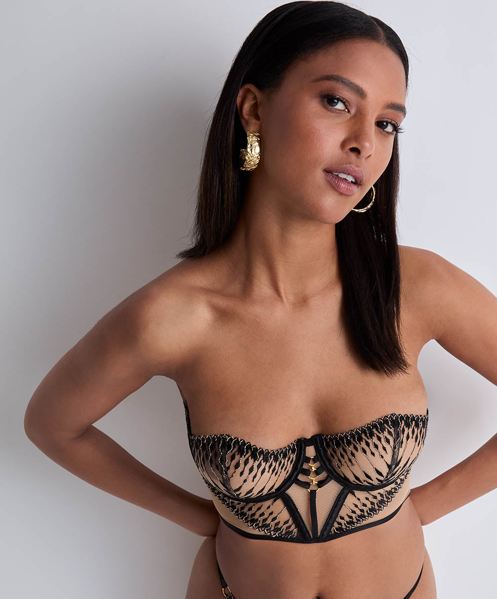 Soutien-gorge bustier Voodoo kiss Millenium black Aubade 3D36-MIBL