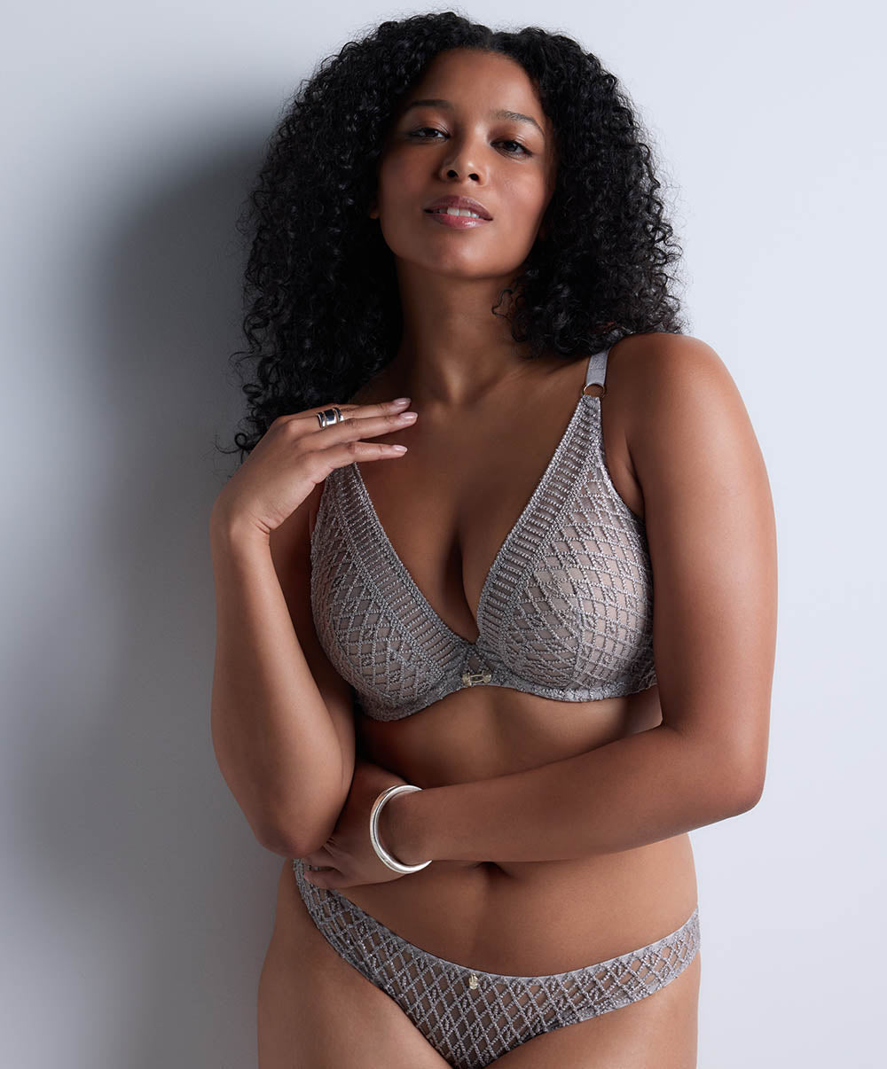 Soutien-gorge triangle Stardust dream Cosmos silver Aubade 4DF12-COSO