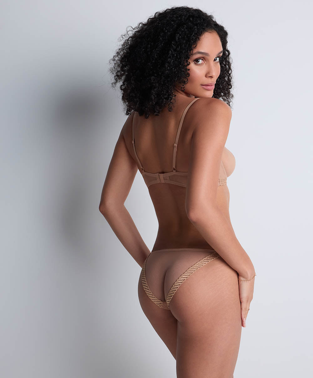 Culotte mini-cœur Sheer emotion Sand Aubade 4M20-SANN