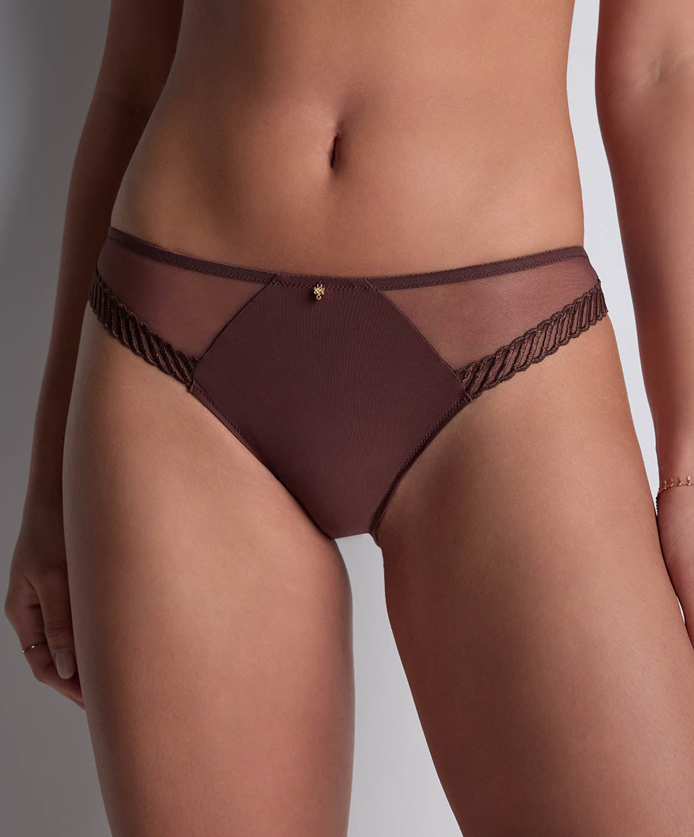 Culotte brésilienne Sheer emotion Sepia Aubade 4M22-SEPA