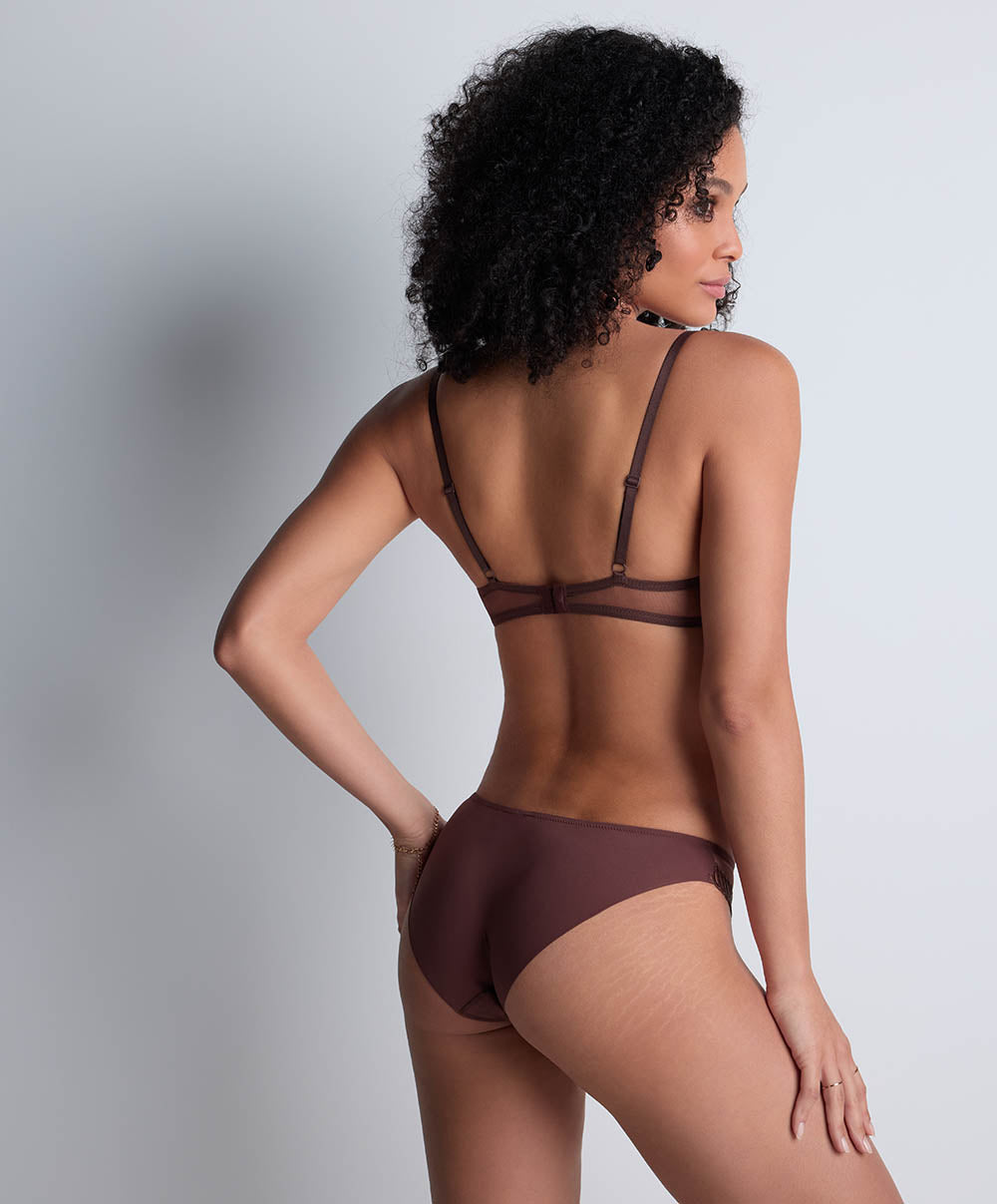 Culotte brésilienne Sheer emotion Sepia Aubade 4M22-SEPA