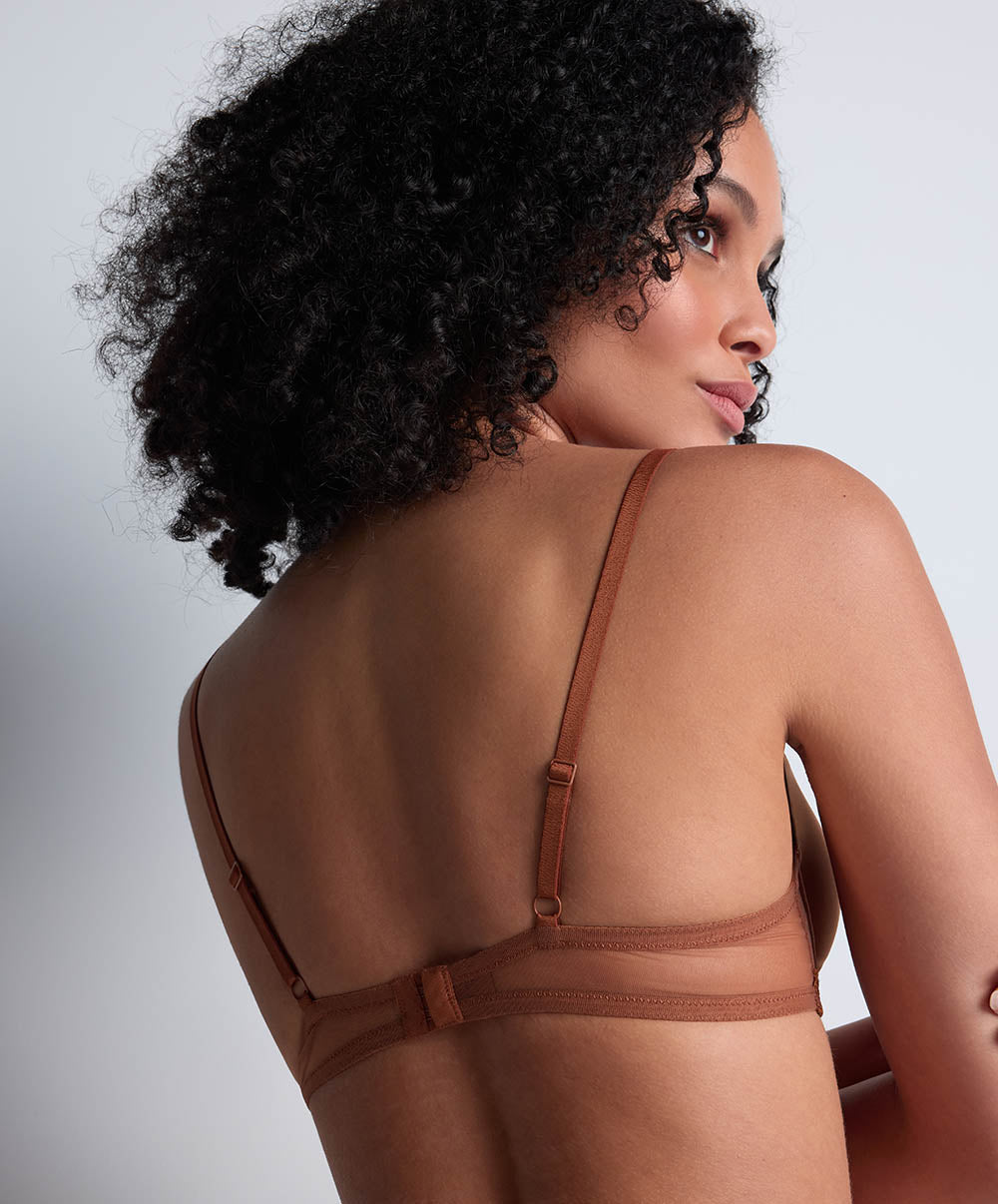 Soutien-gorge coque plongeant Sheer emotion Honey Aubade 4MN08-HONE