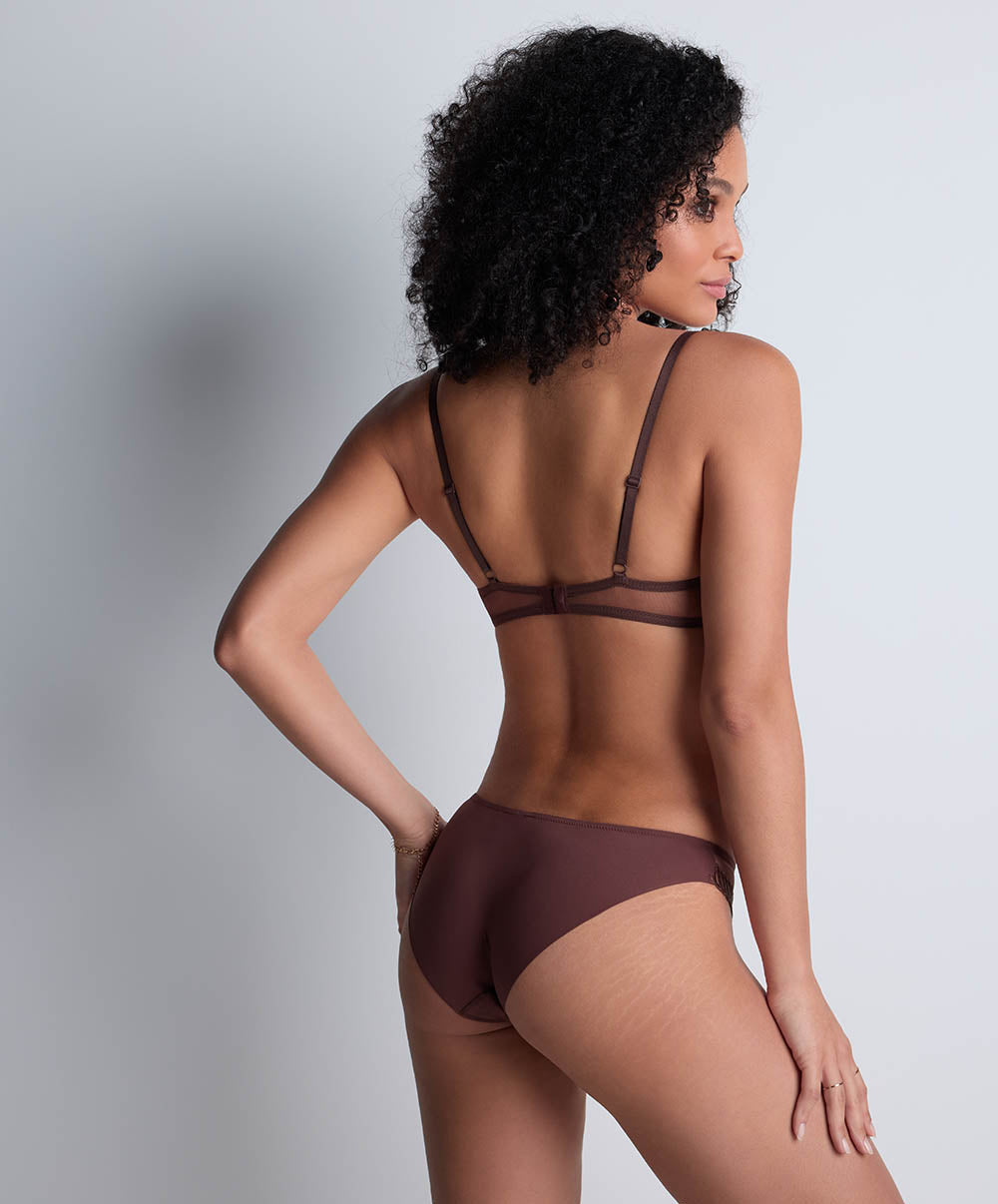 Soutien-gorge coque plongeant Sheer emotion Sepia Aubade 4MN08-SEPA