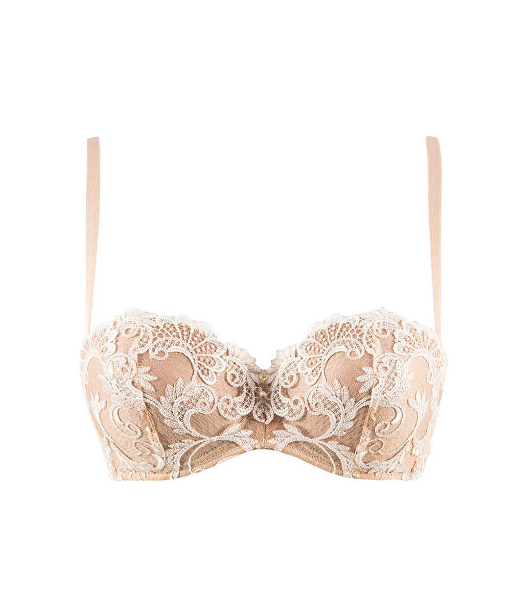 Soutien-gorge bandeau bretelles amovibles Lise Charmel Dressing Floral ambre nacre ACC5688-AN