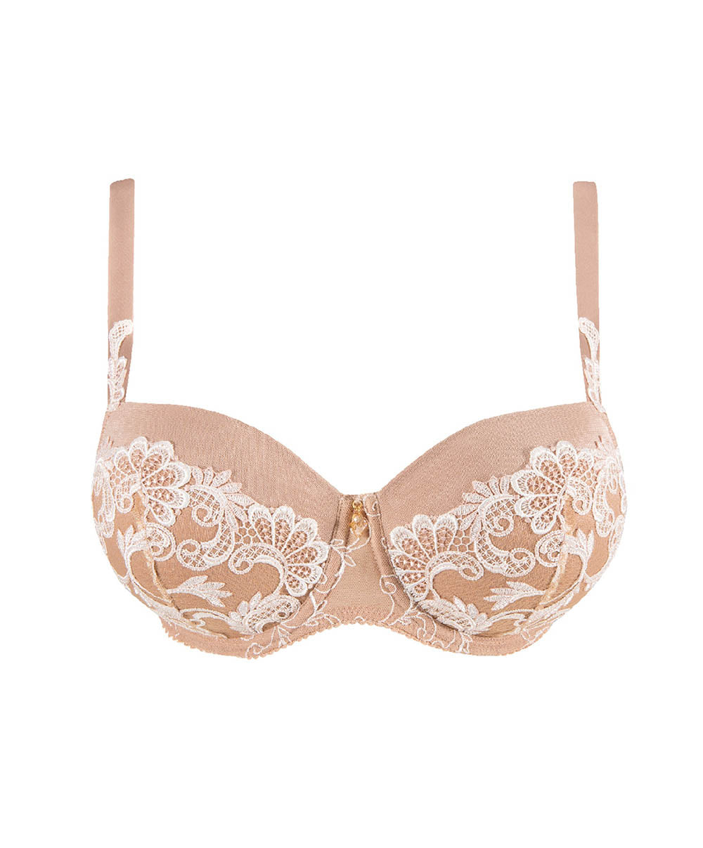 Soutien-gorge coque grande taille Lise Charmel Dressing Floral ambre nacre BCC8188-AN