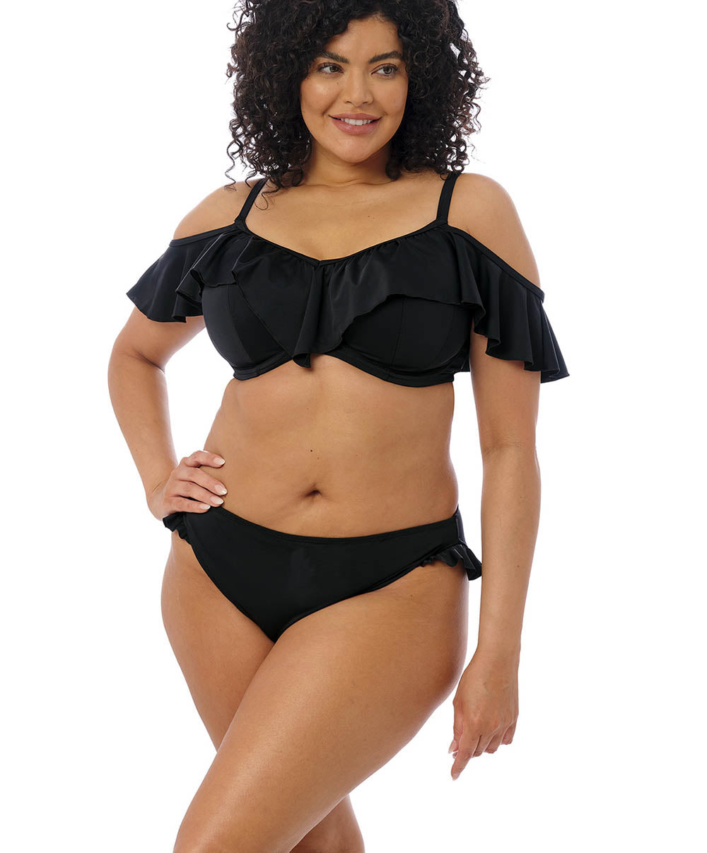 Bas de maillot de bain grande taille jambe haute Elomi swim Plain sailing Black ES7288-BLK