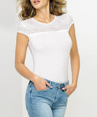 Body à manches courtes Antigel de Lise Charmel Tressage Graphic blanc ELC5237-TB