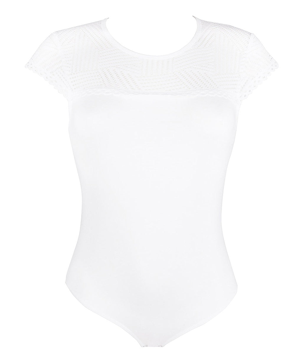 Body à manches courtes Antigel de Lise Charmel Tressage Graphic blanc ELC5237-TB