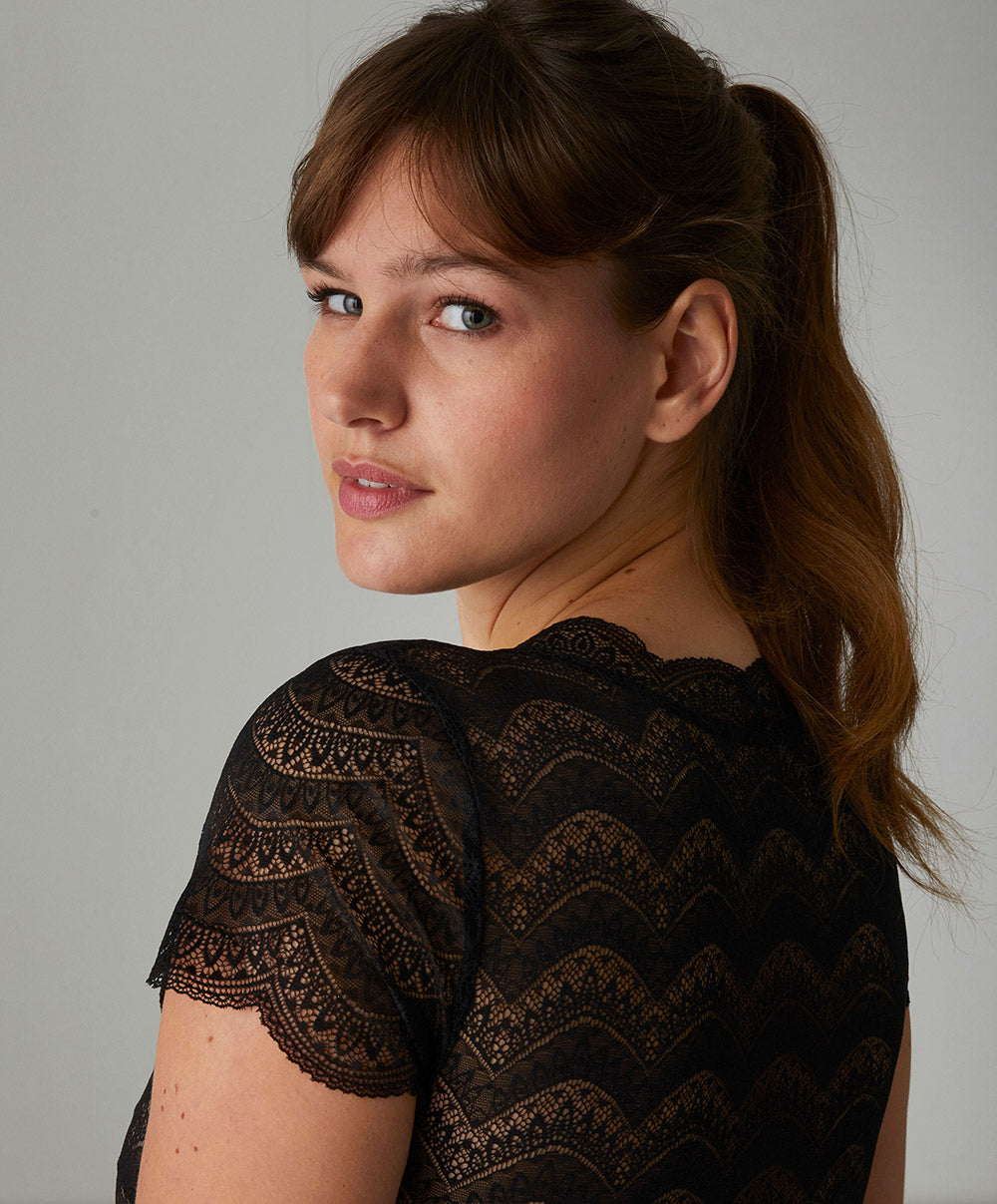 Body en dentelle sans armatures Simone Pérèle Karma noir 12V510-015