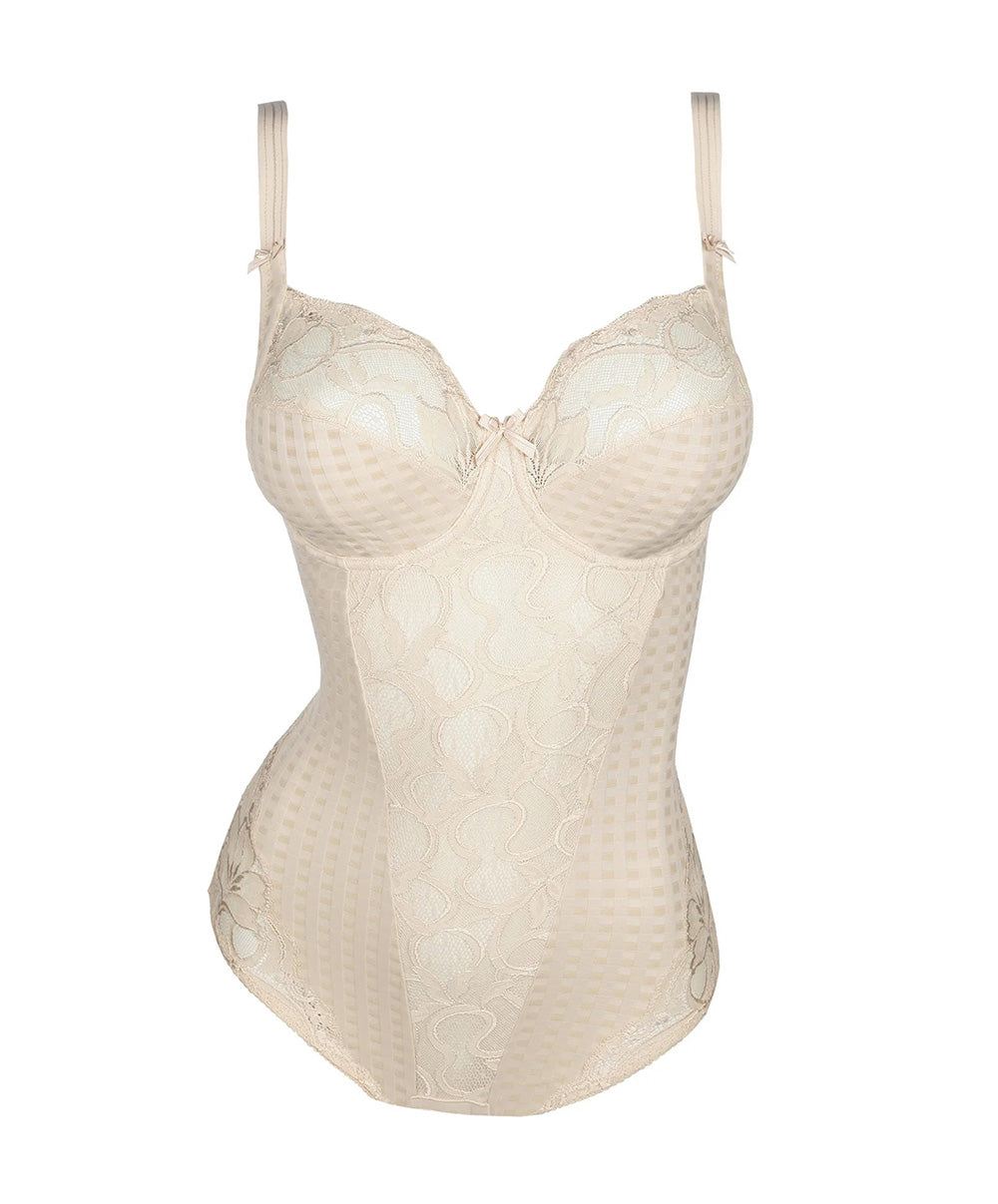 Body galbant à bonnets emboitants dentelle PrimaDonna Madison café latte 0462120-CAL
