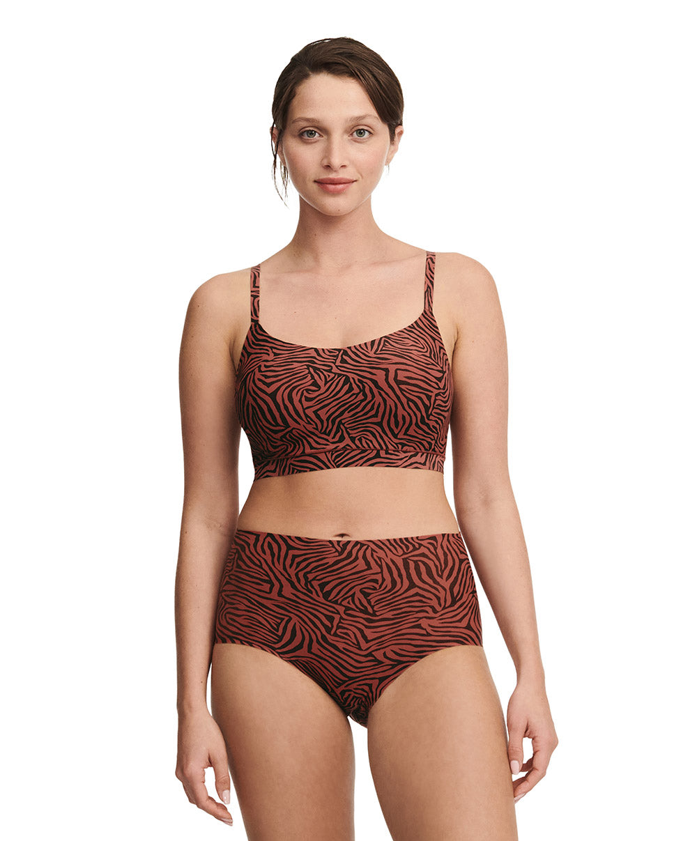 Bralette tigre à coques bretelles réglables Chantelle Soft Stretch safari chic C11D20-08X