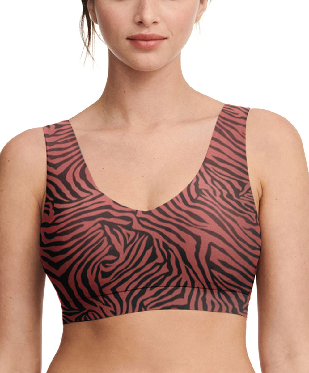 Brassière crop top tigre à coques Chantelle Soft Stretch safari chic C11D10-08X