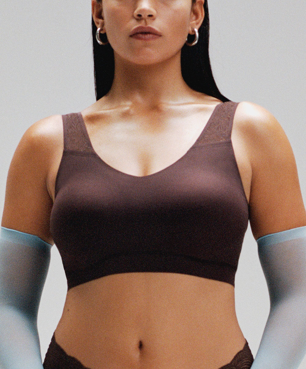 Brassière paddée dentelle Chantelle Soft Stretch brun C11G10-0JL