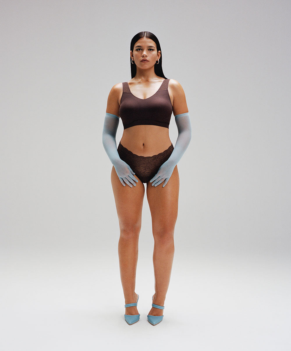 Brassière paddée dentelle Chantelle Soft Stretch brun C11G10-0JL