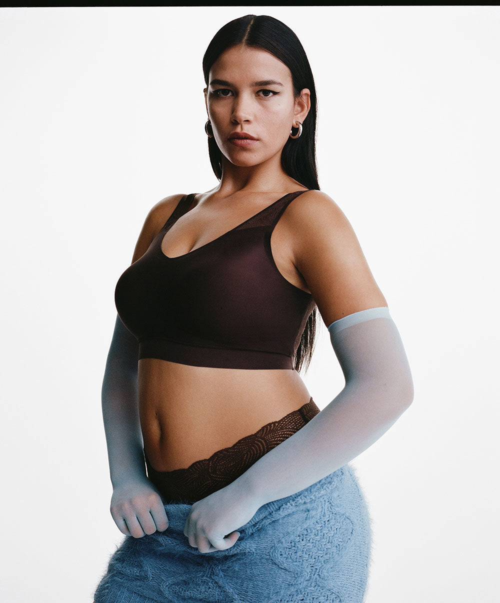 Brassière paddée dentelle Chantelle Soft Stretch brun C11G10-0JL