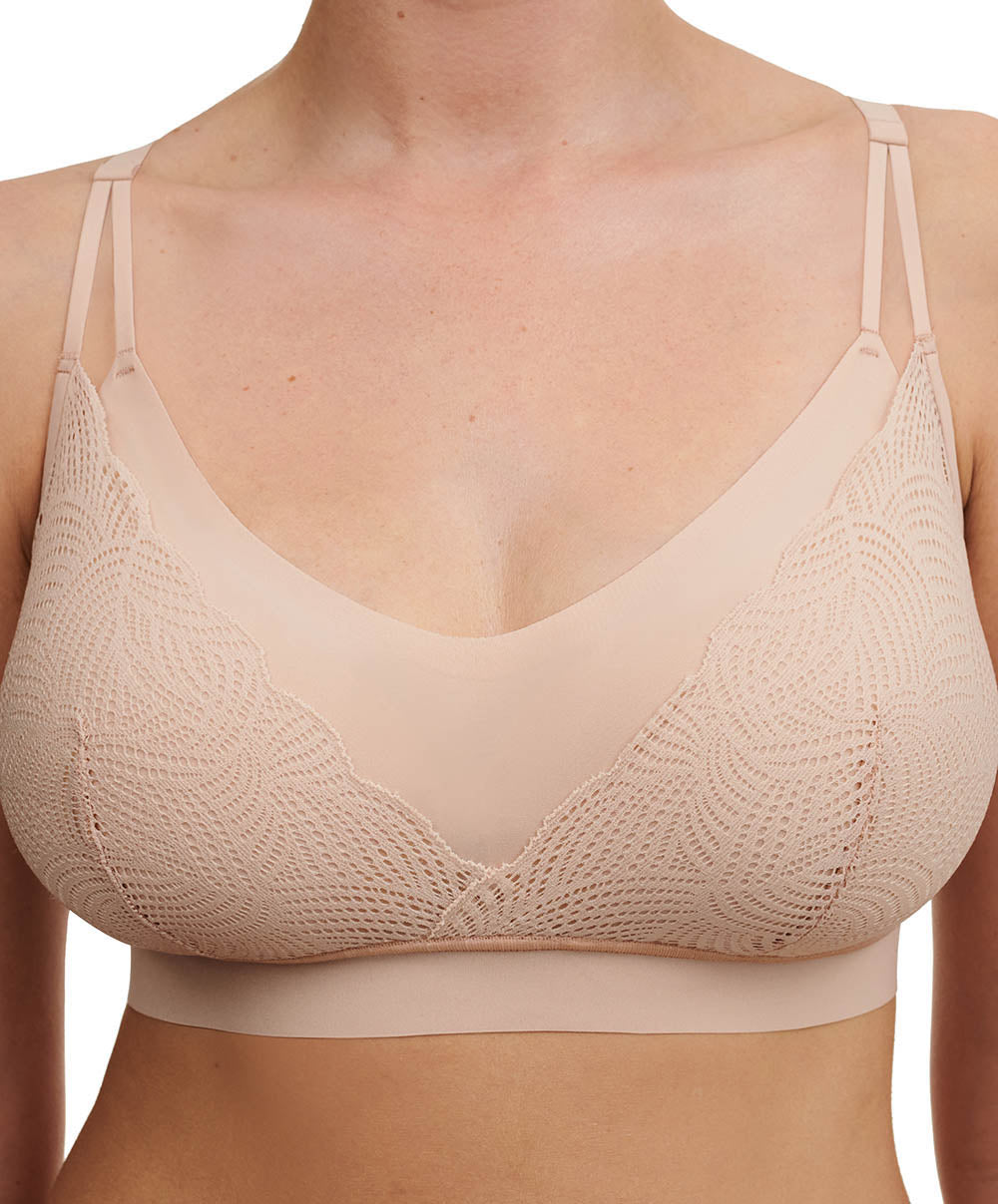Brassière dentelle à coques sans armatures Chantelle Softstretch beige doré C11GQ9-01N 4