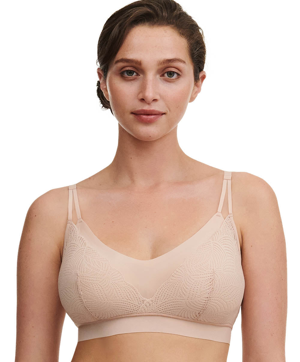 Brassière dentelle à coques sans armatures Chantelle Softstretch beige doré C11GQ9-01N 1