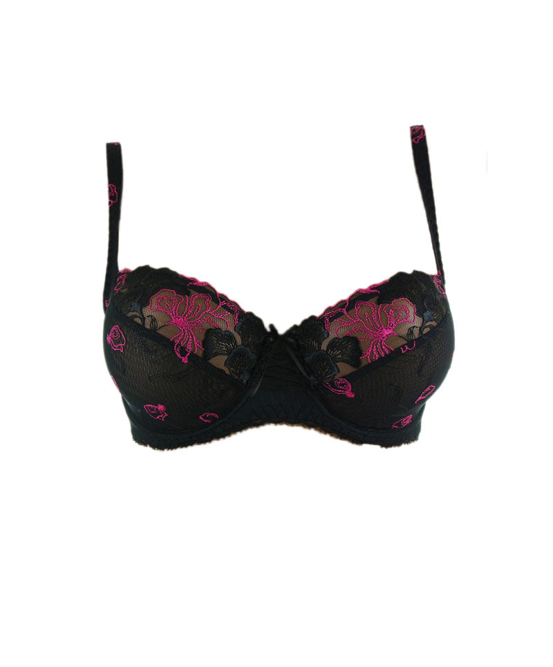 Soutien-gorge-Armature-Tulipe-Noir-et-fuchsia-nuit-camelia-Passion-sakura-Antinea-de-Lise-Charmel-Face-CCC6253