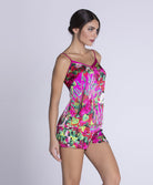 Caraco en soie Lise Charmel Envolée de Fleurs fuchsia ALH4283-EF