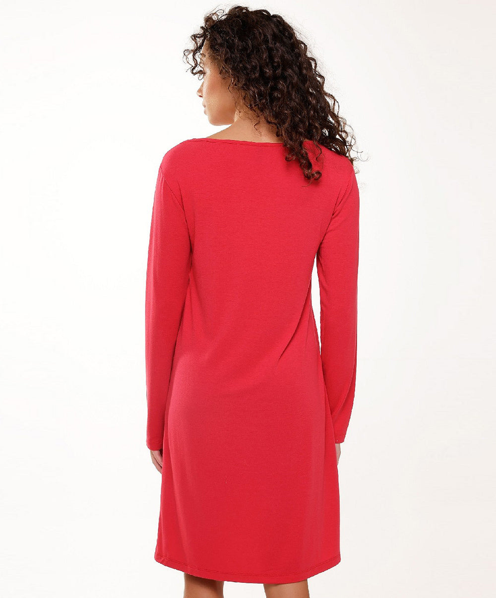 Chemise en viscose et dentelle rouge cerise Lingadore Lingadore nightwear 7605-164-CERI