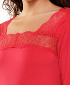 Chemise en viscose et dentelle rouge cerise Lingadore Lingadore nightwear 7605-164-CERI