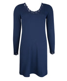 Chemise de nuit manches longues col en V Antigel de Lise Charmel Simply Perfect bleu marine ENA1306-BM