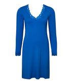 Chemise de nuit manches longues col en V Antigel de Lise Charmel Simply Perfect bleu cobalt ENA1306-SC