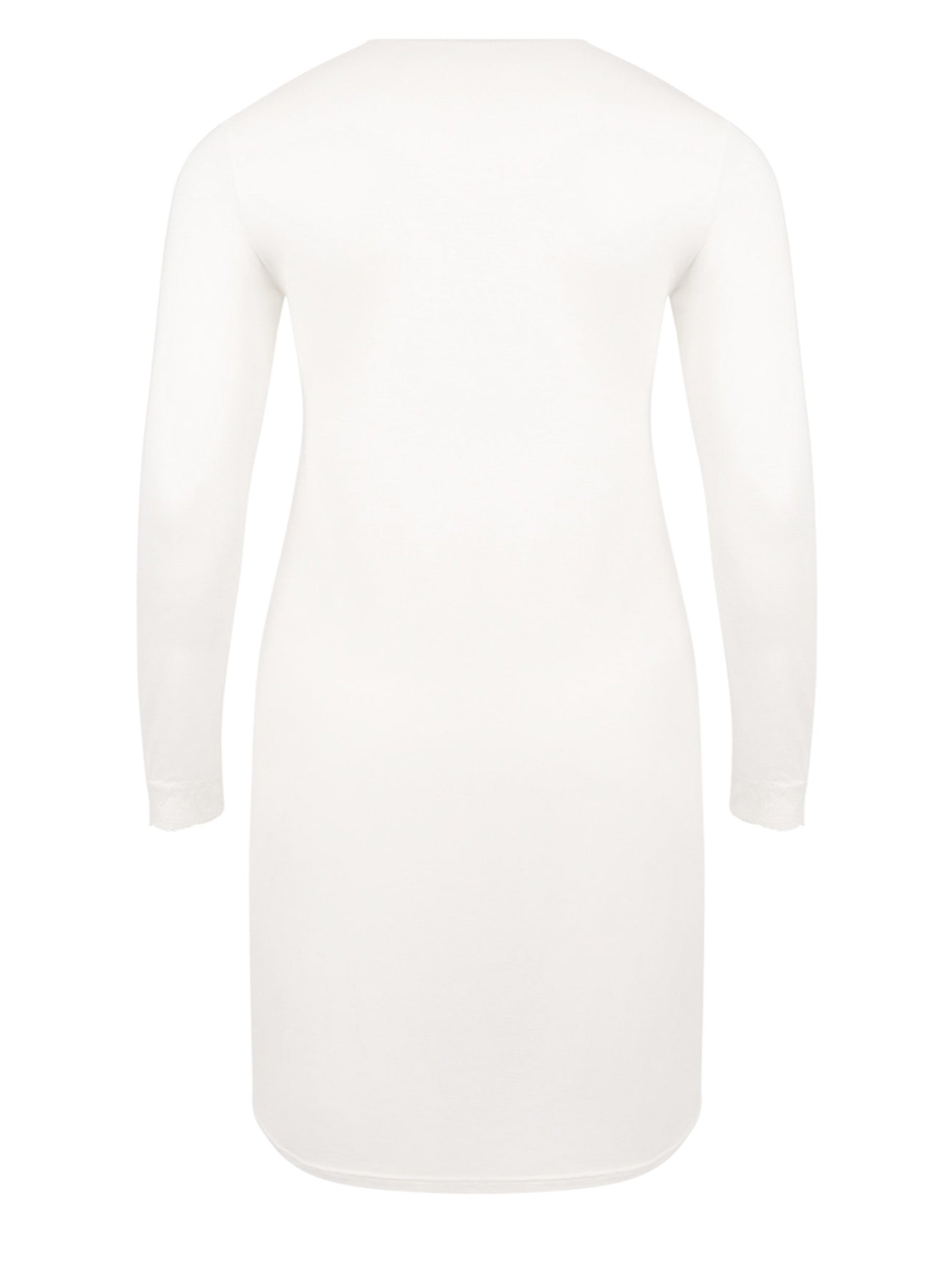 Chemise de nuit manches longues col en V Antigel de Lise Charmel Simply Perfect nacre ENA1306-NA 100