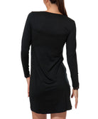 Chemise de nuit manches longues col en V Antigel de Lise Charmel Simply Perfect noir ENA1306-NO face