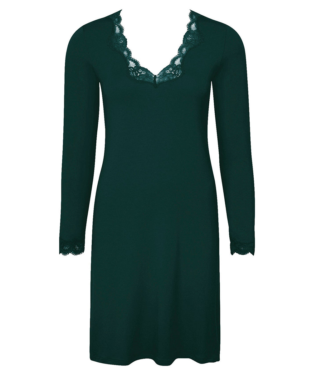 Chemise de nuit manches longues col en V Antigel de Lise Charmel Simply Perfect vert anglais ENA1306-VA