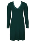 Chemise de nuit manches longues col en V Antigel de Lise Charmel Simply Perfect vert anglais ENA1306-VA