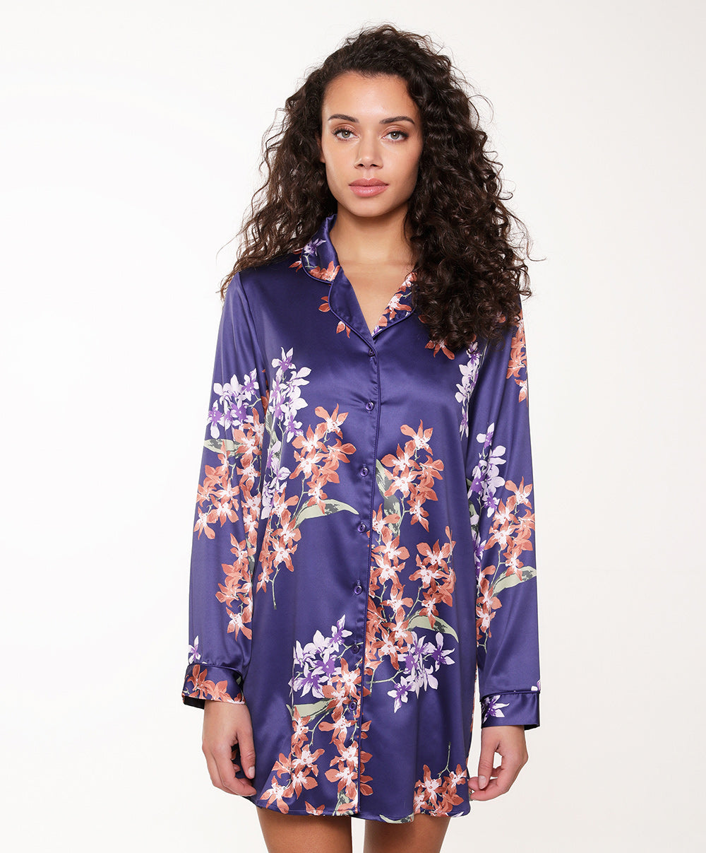 Chemise de nuit satinée "floral print" Lingadore nightwear Lingadore 6302-13-FLOR