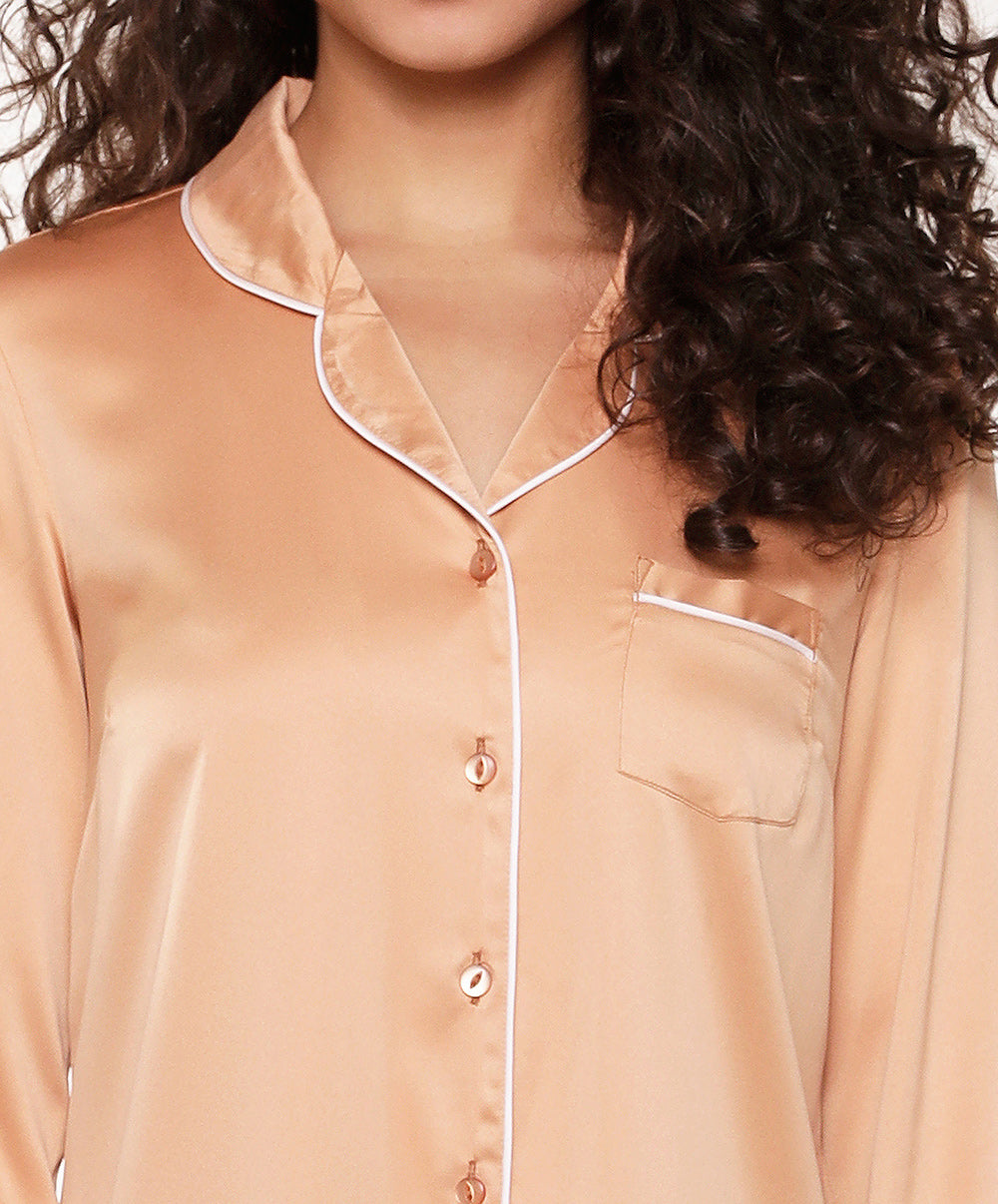 Chemise de nuit satinée "toast and powder stuff" Lingadore nightwear Lingadore 6205PD-131-TOPD