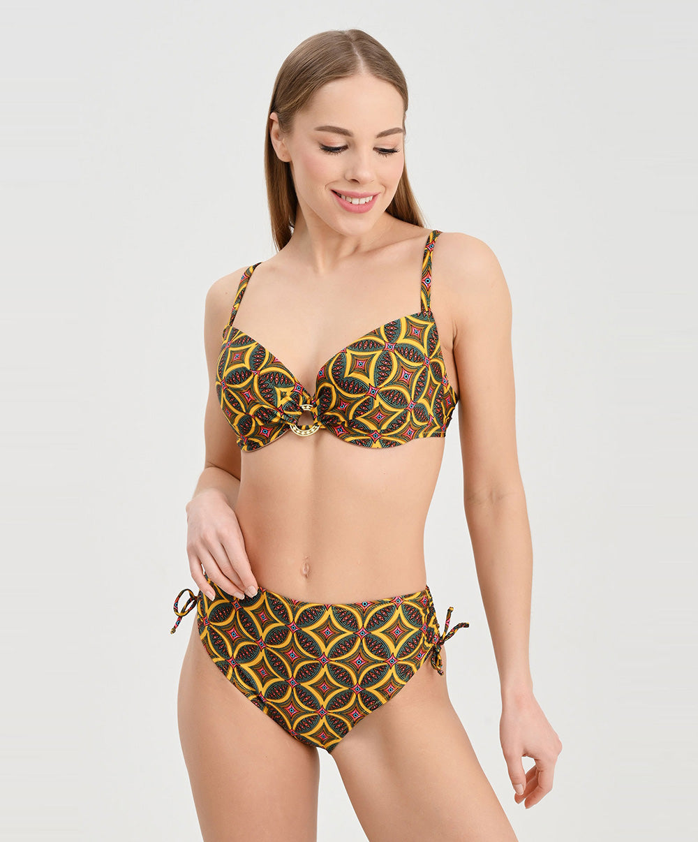 Culotte de bain à coulisses La Muse Africa jaune Antigel Bain FBB0656-JA