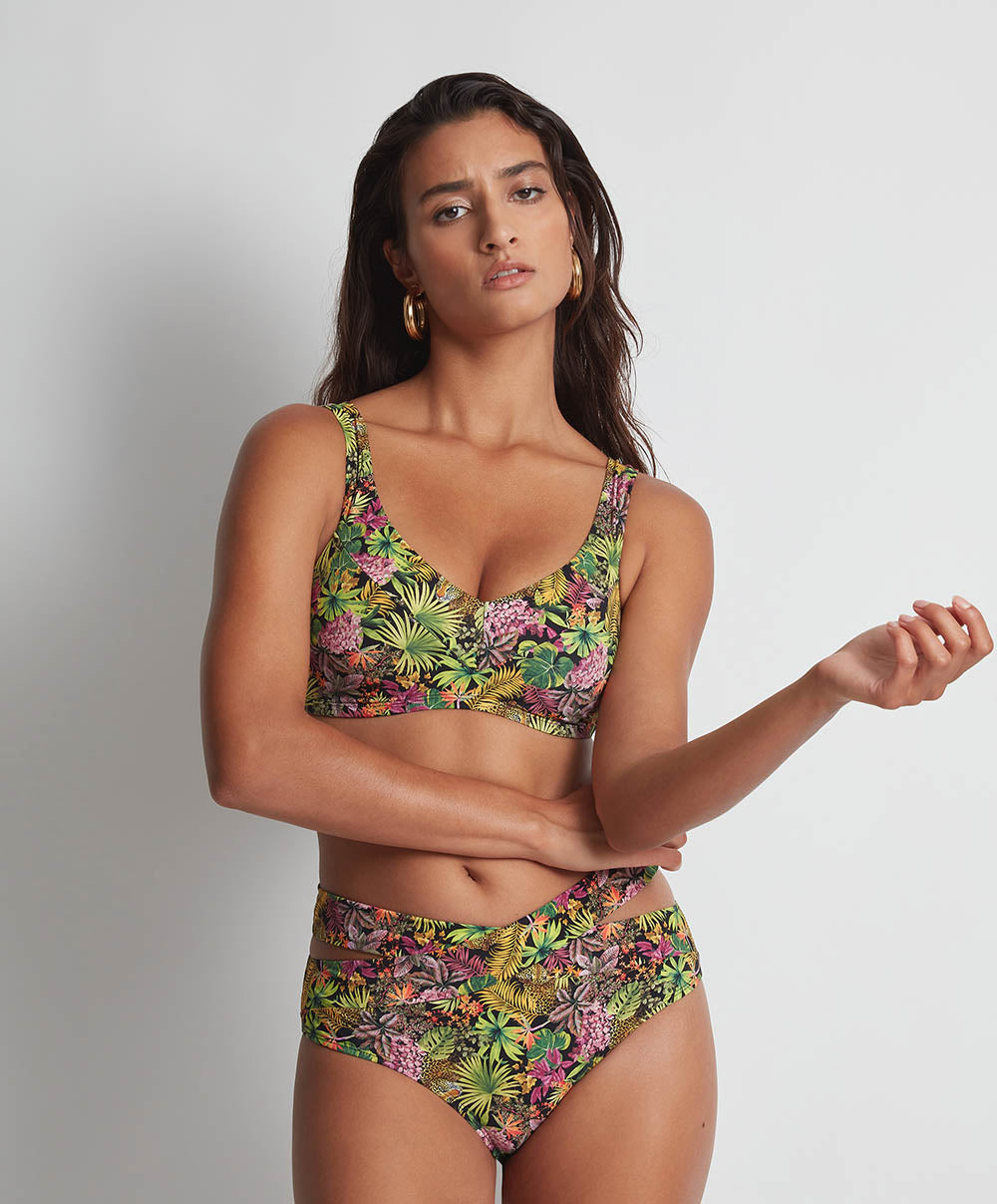 Bas de maillot culotte haute Exotic fever Deep forest Aubade Bain LK24-DEEF