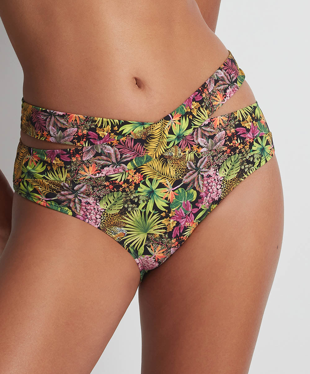 Bas de maillot culotte haute Exotic fever Deep forest Aubade Bain LK24-DEEF