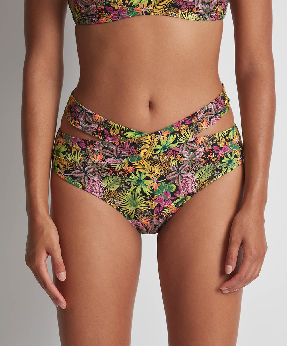 Bas de maillot culotte haute Exotic fever Deep forest Aubade Bain LK24-DEEF