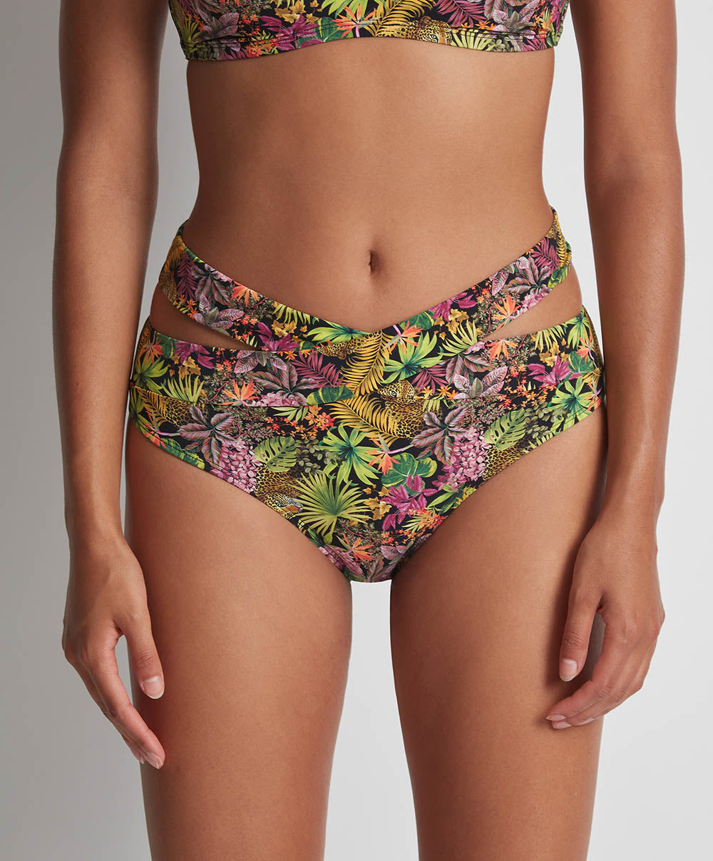 Bas de maillot culotte haute Exotic fever Deep forest Aubade Bain LK24-DEEF