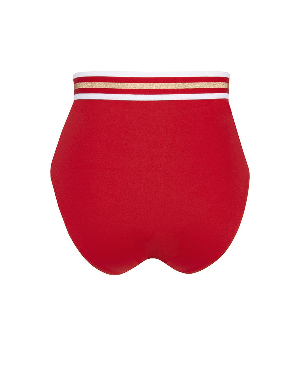 Culotte de bain rétro taille haute Lise Charmel bain Énergie Nautique rouge flamme ABA0235-FN 10