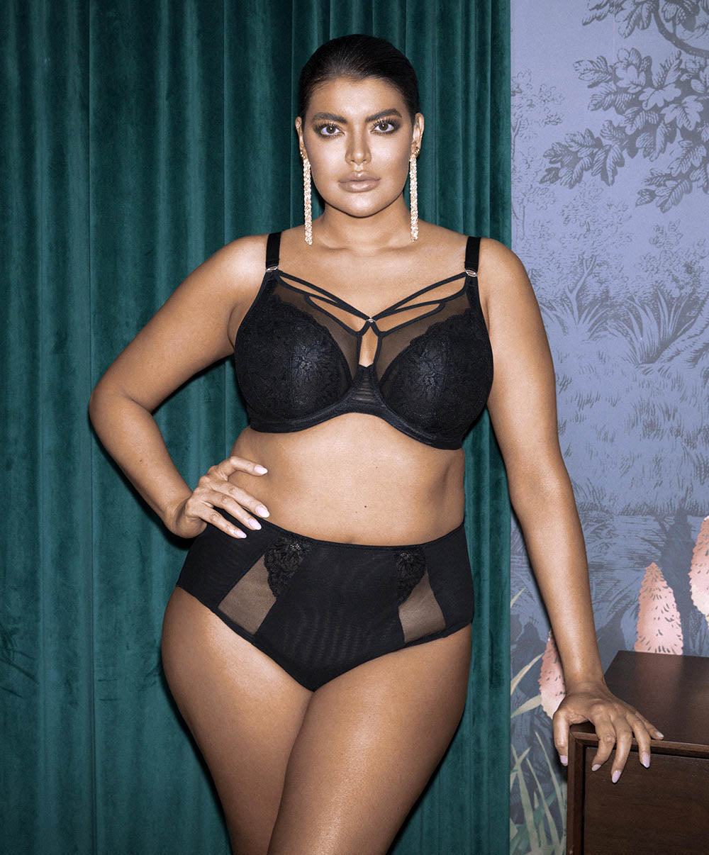 Culotte couvrante grande taille Elomi Brianna Black EL8085-BLK