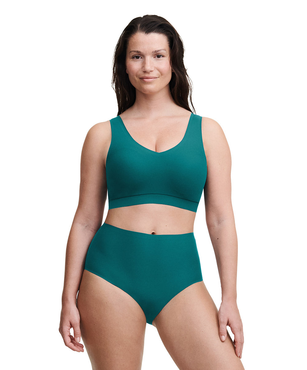 Culotte haute grande taille Chantelle Soft Stretch vert orient C11370-0BK