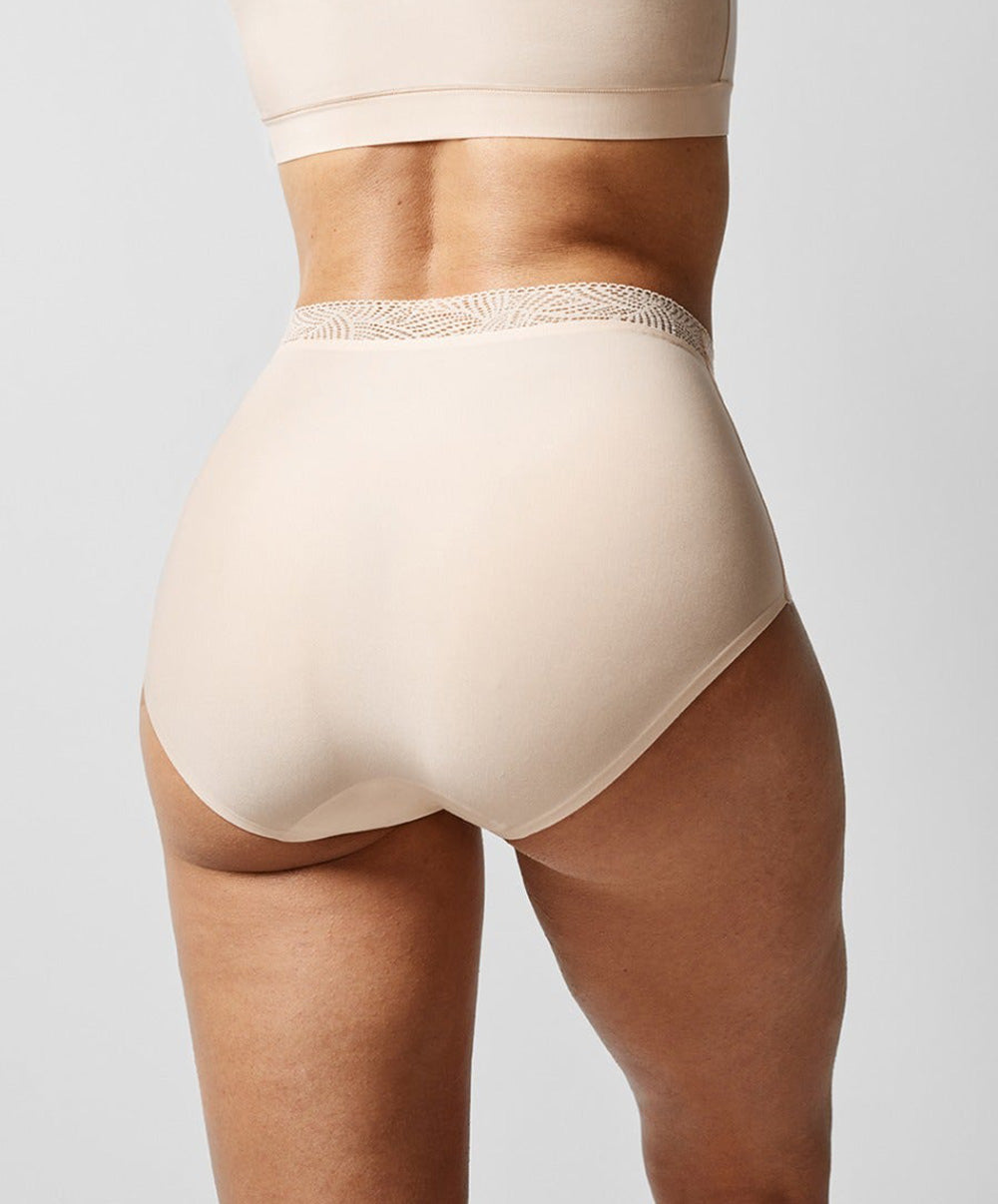 Culotte haute taille dentelle Chantelle Softstretch beige doré C11G70-01N 2