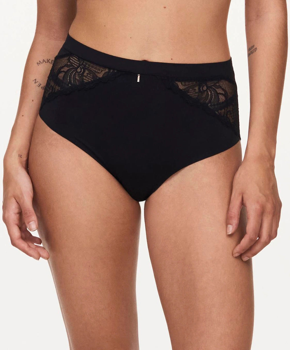 Culotte taille haute Chantelle Orangerie Dream noir C17Q80-011