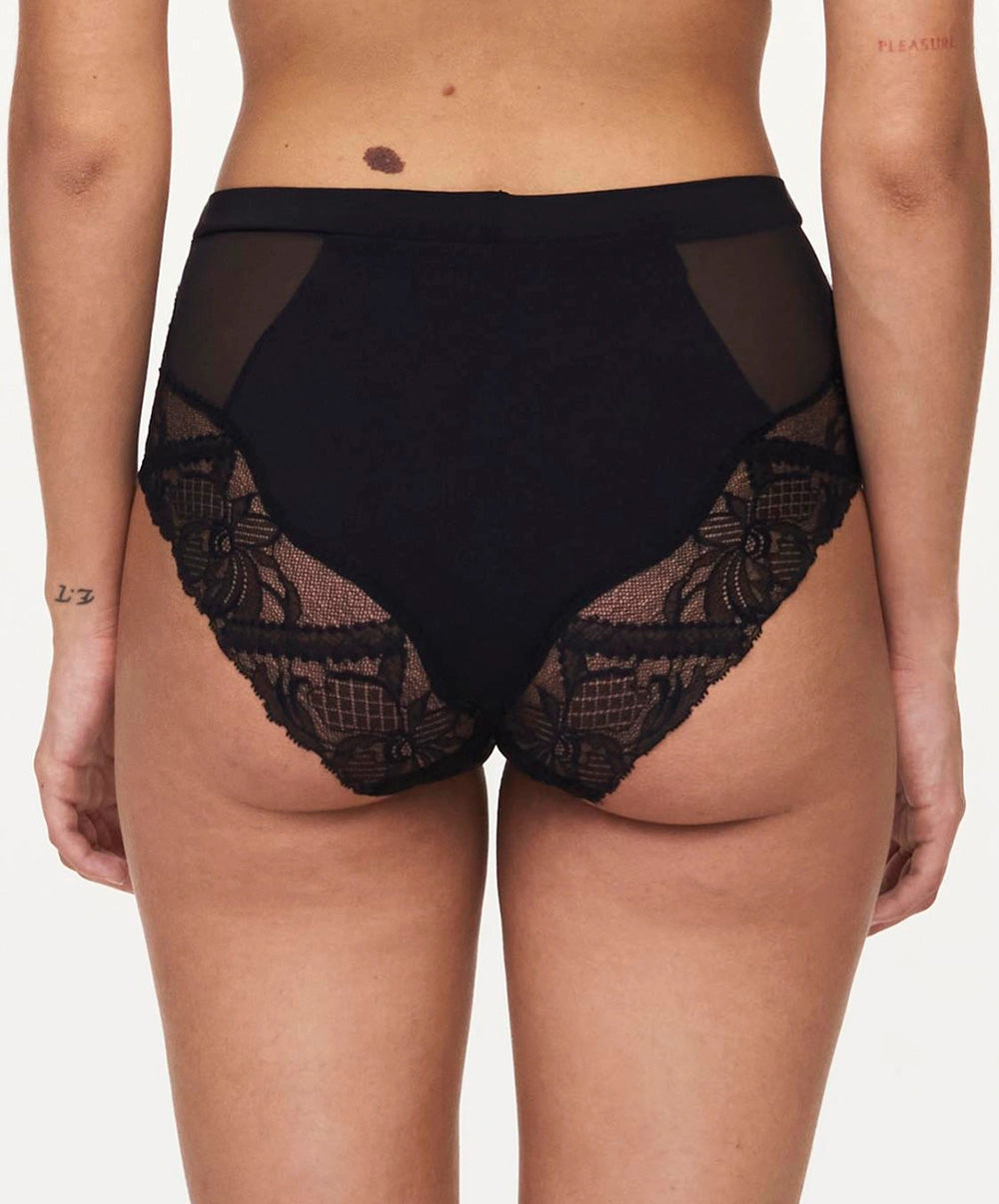 Culotte taille haute Chantelle Orangerie Dream noir C17Q80-011