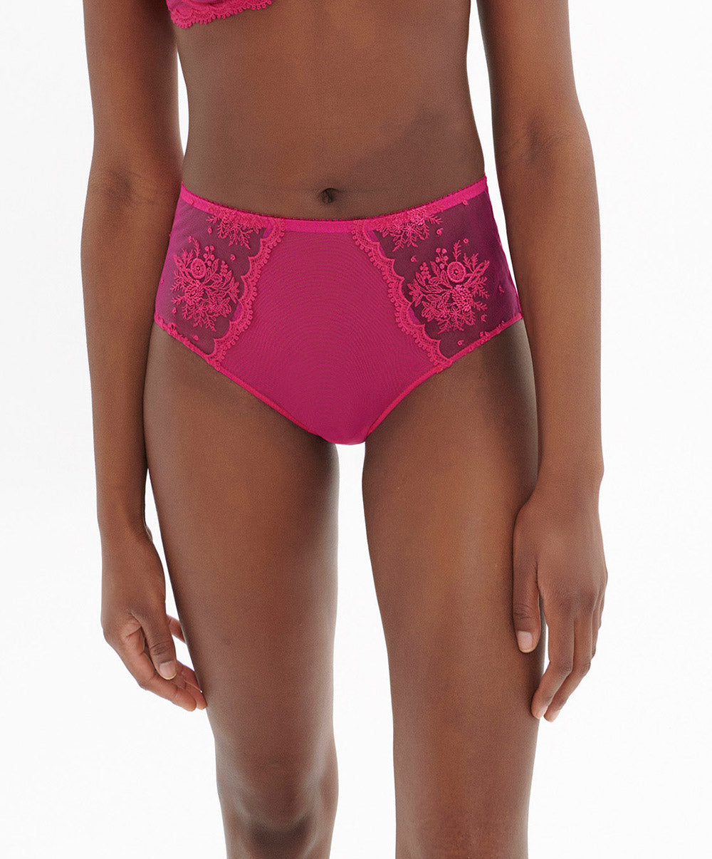 Culotte taille haute Simone Pérèle Intrigue rose disco 1E2770-346