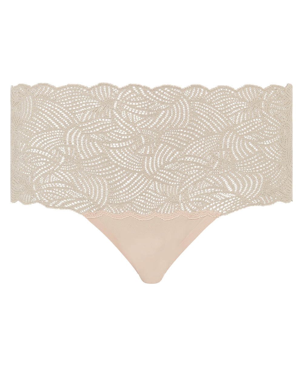 Culotte taille haute dentelle nouvelle forme Chantelle Softstretch Beige doré C11G80-01N 1