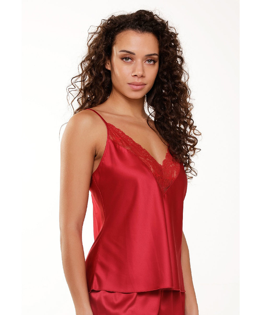 Débardeur sexy satiné rouge cerise Lingadore Lingadore loungewear 7504P-164-CERI